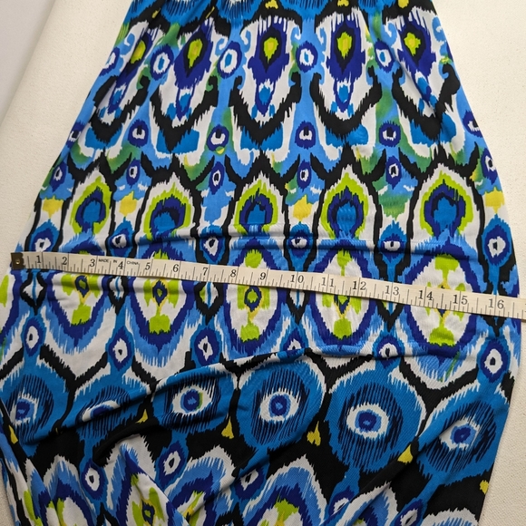 Bodycon Tribal Maxi Slip Dress Blue Summer Size Small T-1 - Picture 9 of 12